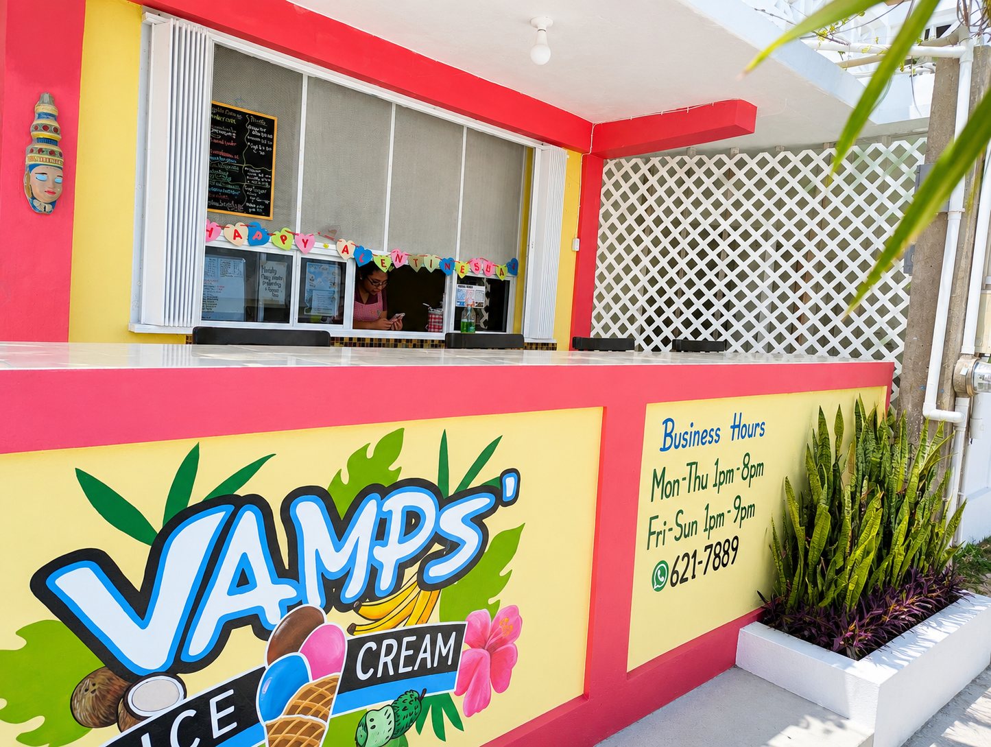 The Vamps' Ice Cream shop on First Avenue, Corozal Town